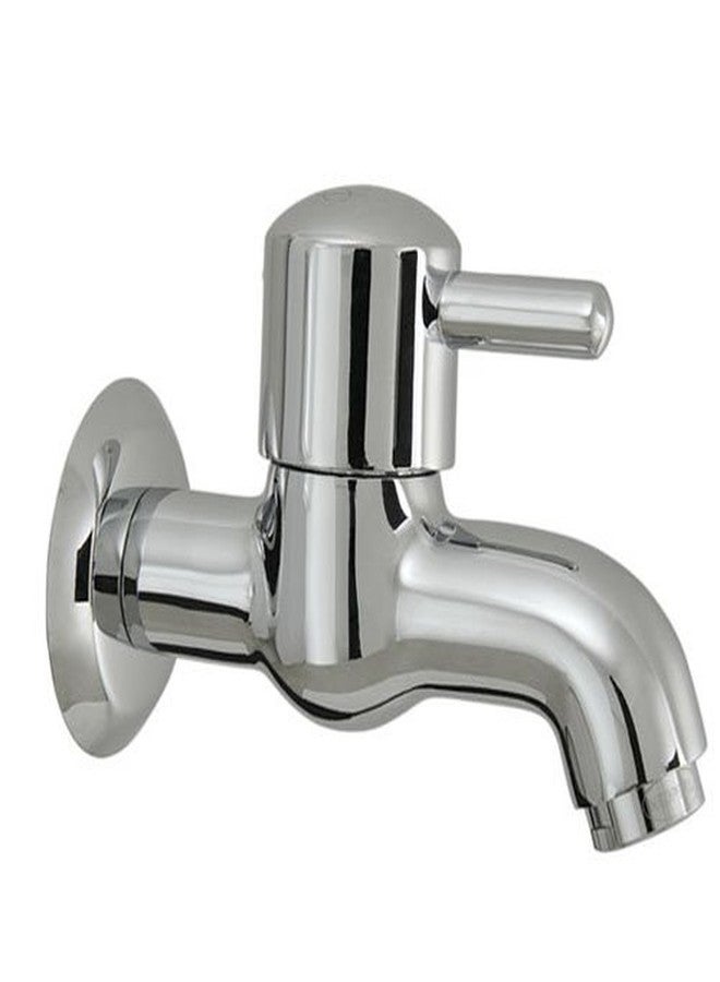 Plumber Aztec 15mm or 0.5-Inch Bib Cock with Wall Flange (Chrome)